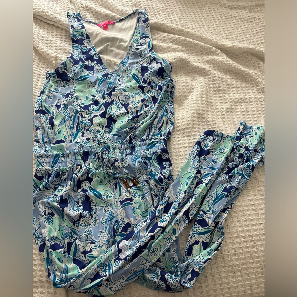 Lilly Pulitzer Paulina racerback jumpsuit royal purple koalafications